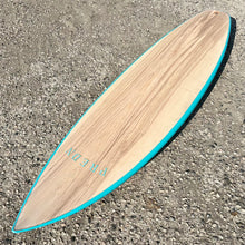 Load image into Gallery viewer, Predn Surf Co - Mor Lader (Pirate) bare oak deck shortboard - Sustainably built custom performance surfboards - Cornwall