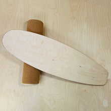 Load image into Gallery viewer, Balance Board set by Predn Surf Co - With blank deck, stops and Cork wrapped roller - Handmade in Cornwall
