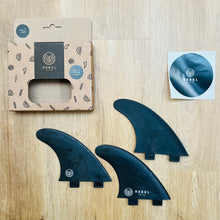 Load image into Gallery viewer, Thruster 3 fin set - FCS 1 - Rebel Fin Co - Made with recycled carbon - Predn Surf Co