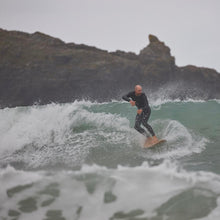 Load image into Gallery viewer, Predn Surf Co - 6ft single fin fun board - Mor Lader (Pirate) bare oak deck - Sustainably built performance surfboard - Cornwall
