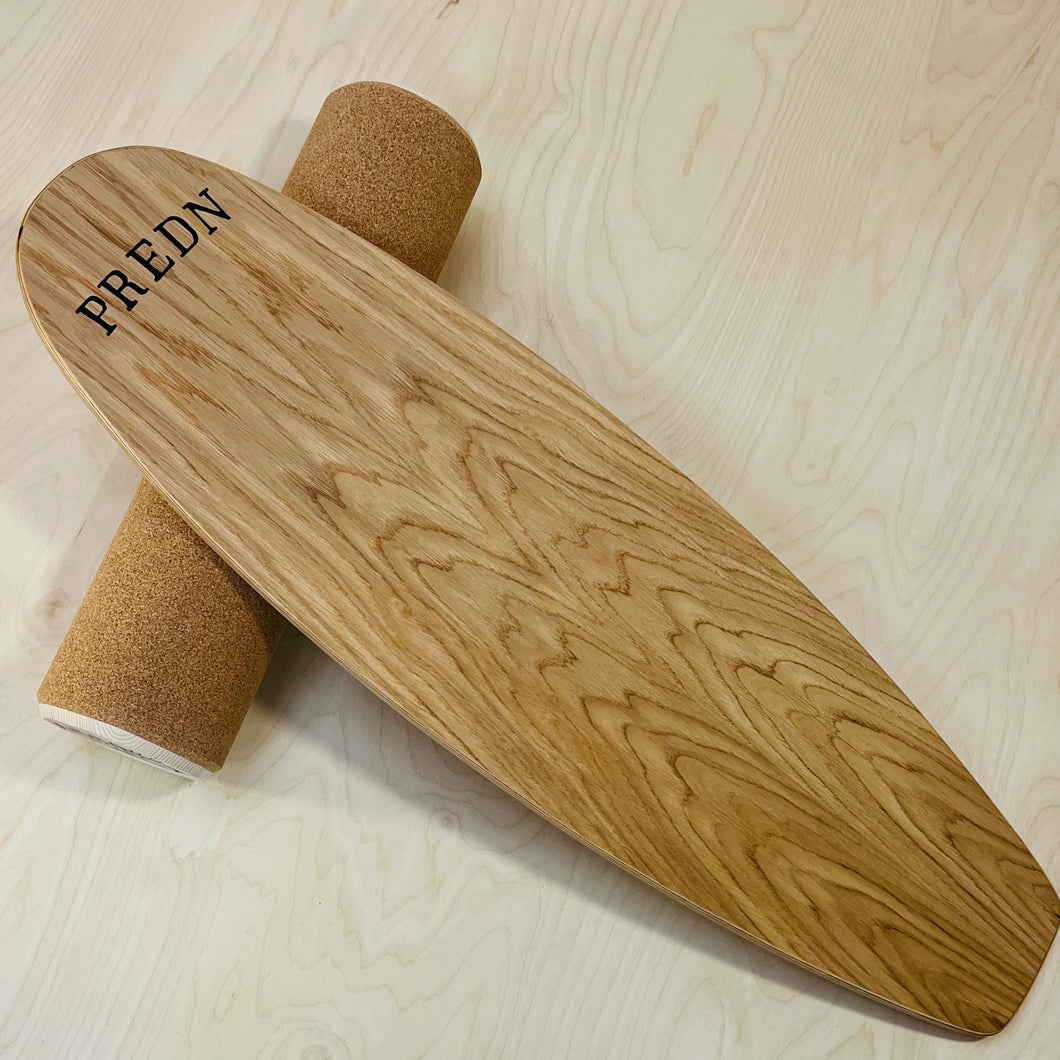 Balance Board set by Predn Surf Co - Without stops and Cork wrapped roller - Handmade in Cornwall