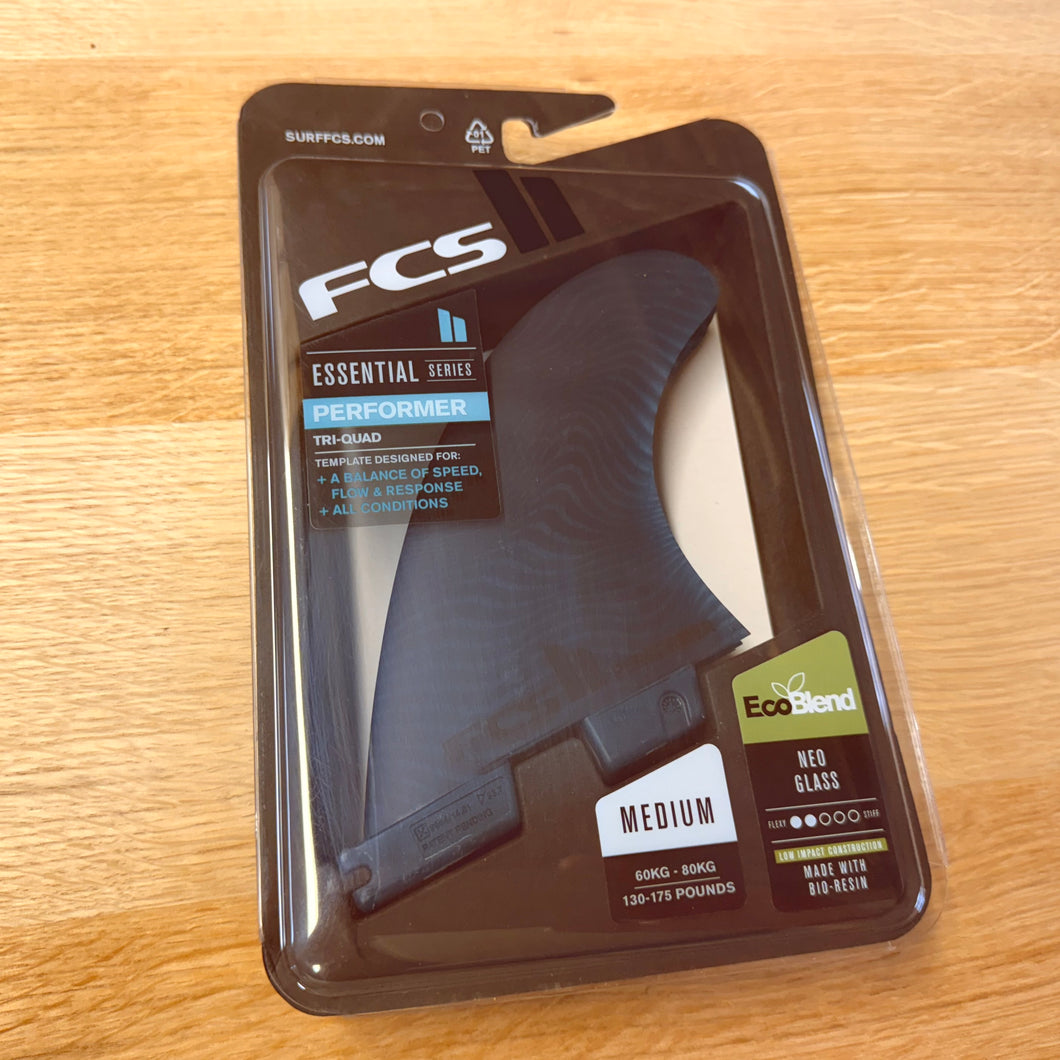 Predn Surf Co - FCS II Performer Neo glass eco tri-quad fins - Pacific blue